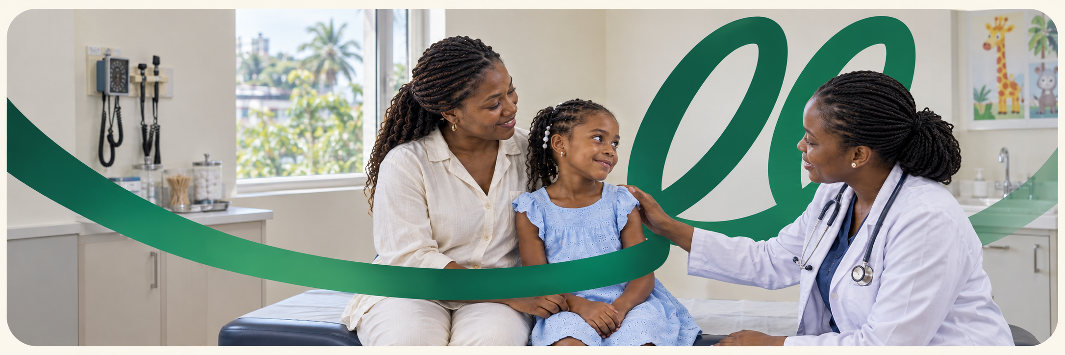 Medical consultation with a mother and her daughter